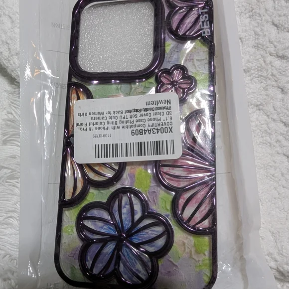 Pink and Purple Floral Phone Case with Artistic Design - Picture 4 of 4